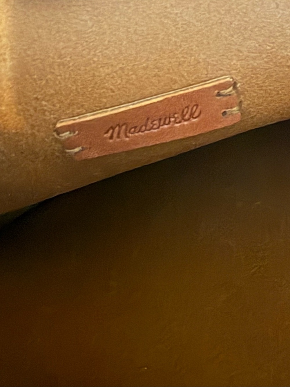 Madewell Transport Saddle Bag brown beige tan white strap leather - Picture 5 of 12